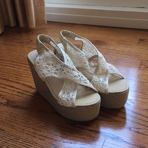 Lace Espadrille Wedges